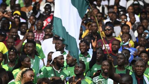 Nigeria fans during the 2022 World Cup play-off against Ghana in March