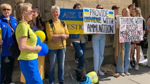 Protestors in Bath