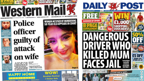 Front pages of the Western Mail and Daily Post side-by-side