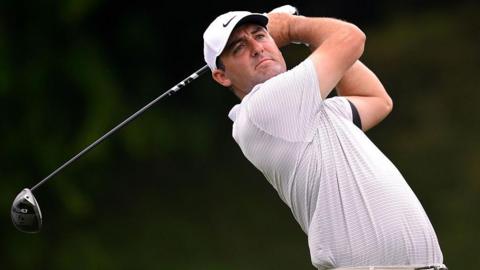 Scottie Scheffler at the CJ Cup Byron Nelson golf tournament