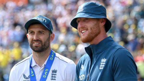 Mark Wood and Ben Stokes at Headingley in Ashes 2023