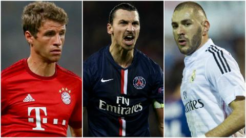 Thomas Muller, Zlatan Ibrahimovic and Karim Benzema