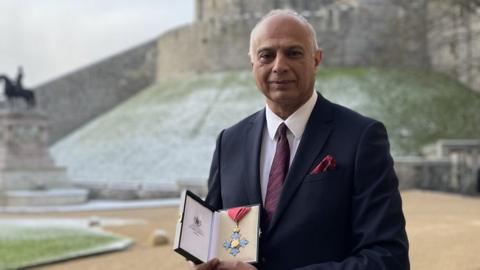 Prof Kamlesh Khunti with his CBE medal