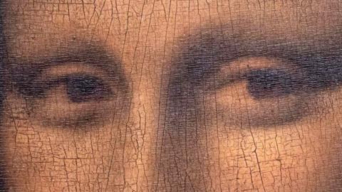 Close-up of the Mona Lisa's eyes