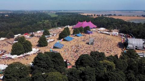 Latitude Festival as seen from the air