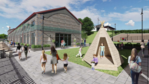 Artist impression of proposed Barry Goods Shed development