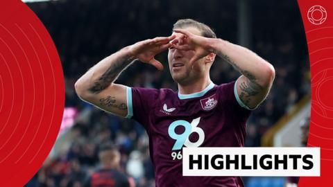 Ashley Barnes celebrates in Burnley kit