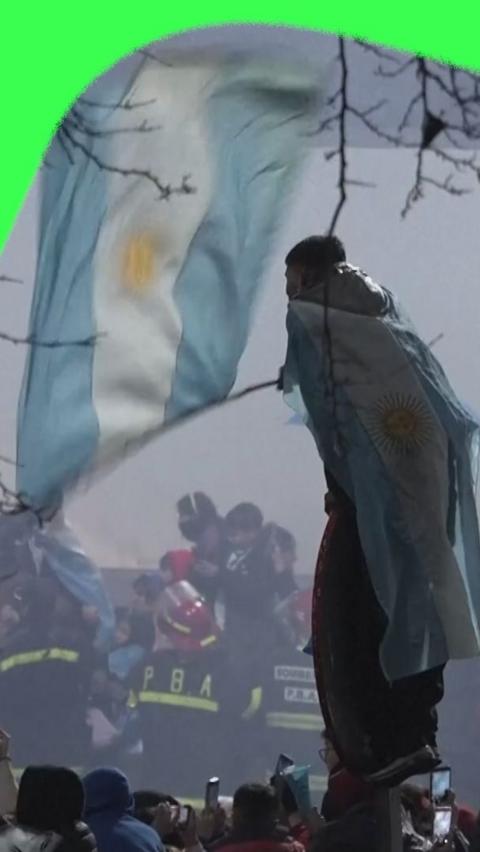 Fan waving Argentina flag