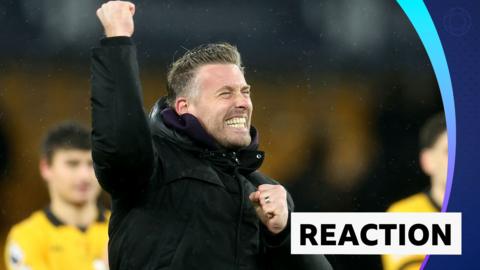 Rob Edwards celebrates