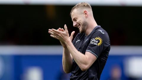 Harry Darling celebrates at QPR last month