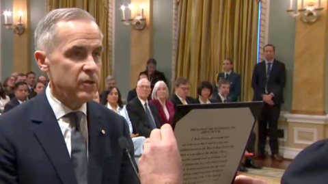 Mark Carney being sworn in as Canada's prime minister