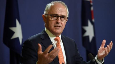 Austraila's Prime Minister Malcolm Turnbull