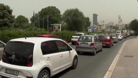 Traffic jam in Split, Croatia, 21 June 2024