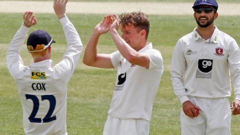 Kent celebrate taking a wicket