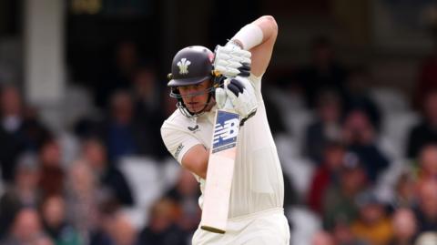 A full backlift from Jamie Smith batting for Surrey