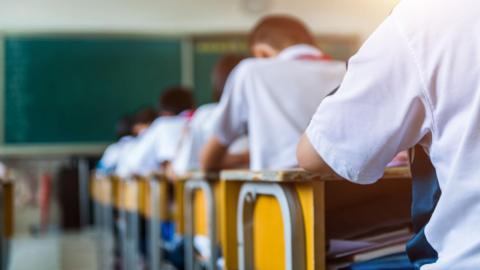 Students inside classroom in China