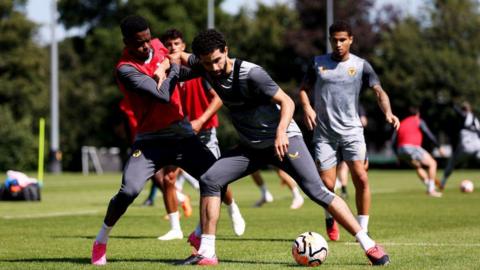 Rayan Ait-Nouri and Neslon Semedo in Wolves training