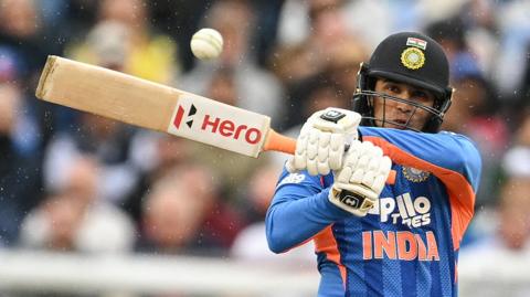 India batter Abhishek Sharma plays a shot