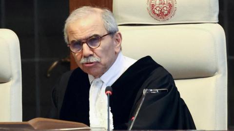 Nawaf Salam, president of the International Court of Justice (ICJ), attends a hearing in The Hague, the Netherlands (16 May 2024) 