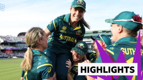 Sophie Molineaux lifted by teammates