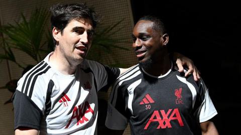 Andoni Iraola and Jeremie Frimpong