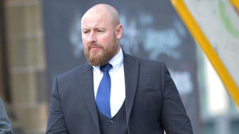 Craig Glen leaving Glasgow Sheriff Court.