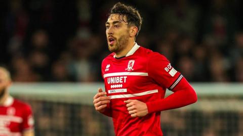 Matt Crooks playing for Middlesbrough in January 2024