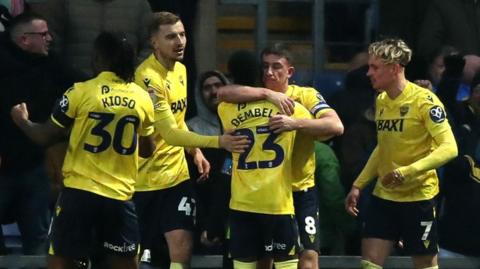 Oxford celebrate their winner against Blackburn