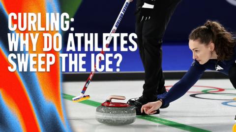 Team GB's Jennifer Dodds releases a curling stone