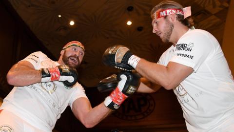 Trainer Ben Davison preparing Tyson Fury for his bout against Otto Wallin in Las Vegas this weekend