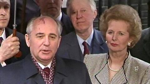Mokhail Gorbachev and Margaret Thatcher
