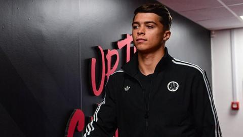 Lewis Miley arrives for the Premier League game between Newcastle United and Bournemouth at Vitality Stadium