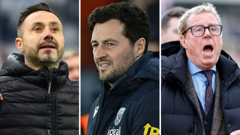 Split pic of De Zerbi, Mason and Redknapp