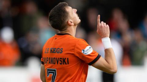 Dundee United's Kristijan Trapanosvki celebrates