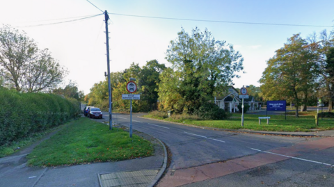 A road lines with hedges