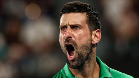 Novak Djokovic celebrates