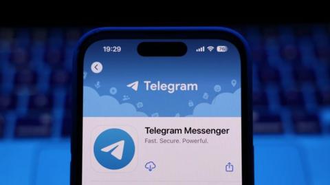 The Telegram app displayed on a mobile phone