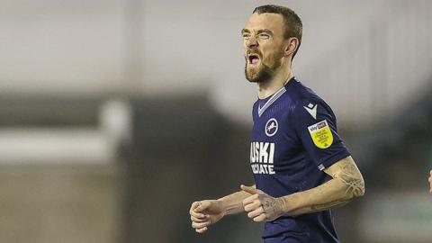 Millwall's Scott Malone celebrates his first-half goal against Preston North End