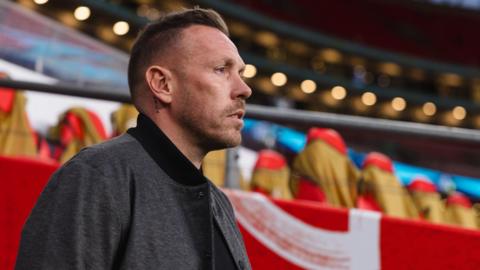 Wales boss Craig Bellamy at Wembley on Thursday