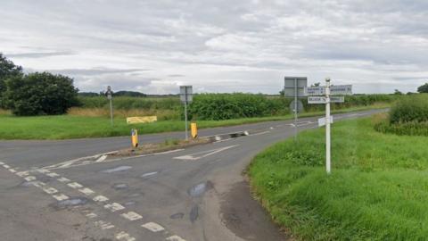 The junction of Belvoir Road and Long Lane in Redmile