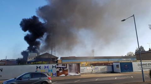 Fire at Southend United's football ground