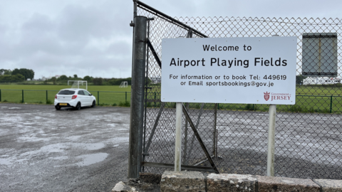 The Airport Playing Fields sign