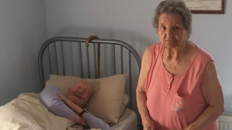 Eileen and Bill Jackson in their bedroom