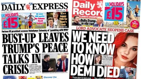 index picture combining the front pages of two newspapers