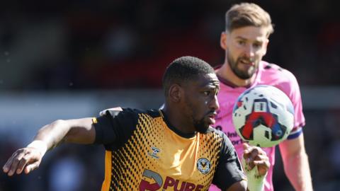 Omar Bogle of Newport County against Northampton