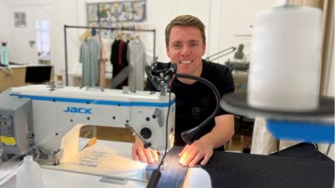 Stevie Mitchell sewing