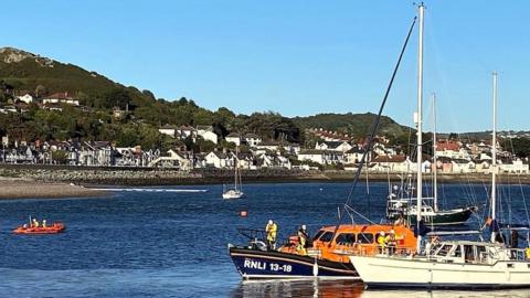 Coastguard and RNLI crews helped to rescue the man