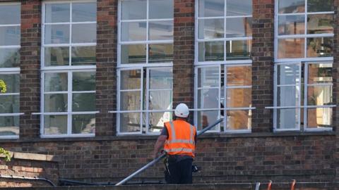 Construction work at a school