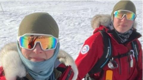 Georgina Gilbert and Rebecca Openshaw-Rowe Nordic skiing in Norway