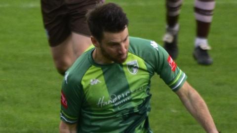 Ross Allen in action for Guernsey FC